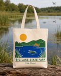 Big Lake State Park natural background canvas tote bag