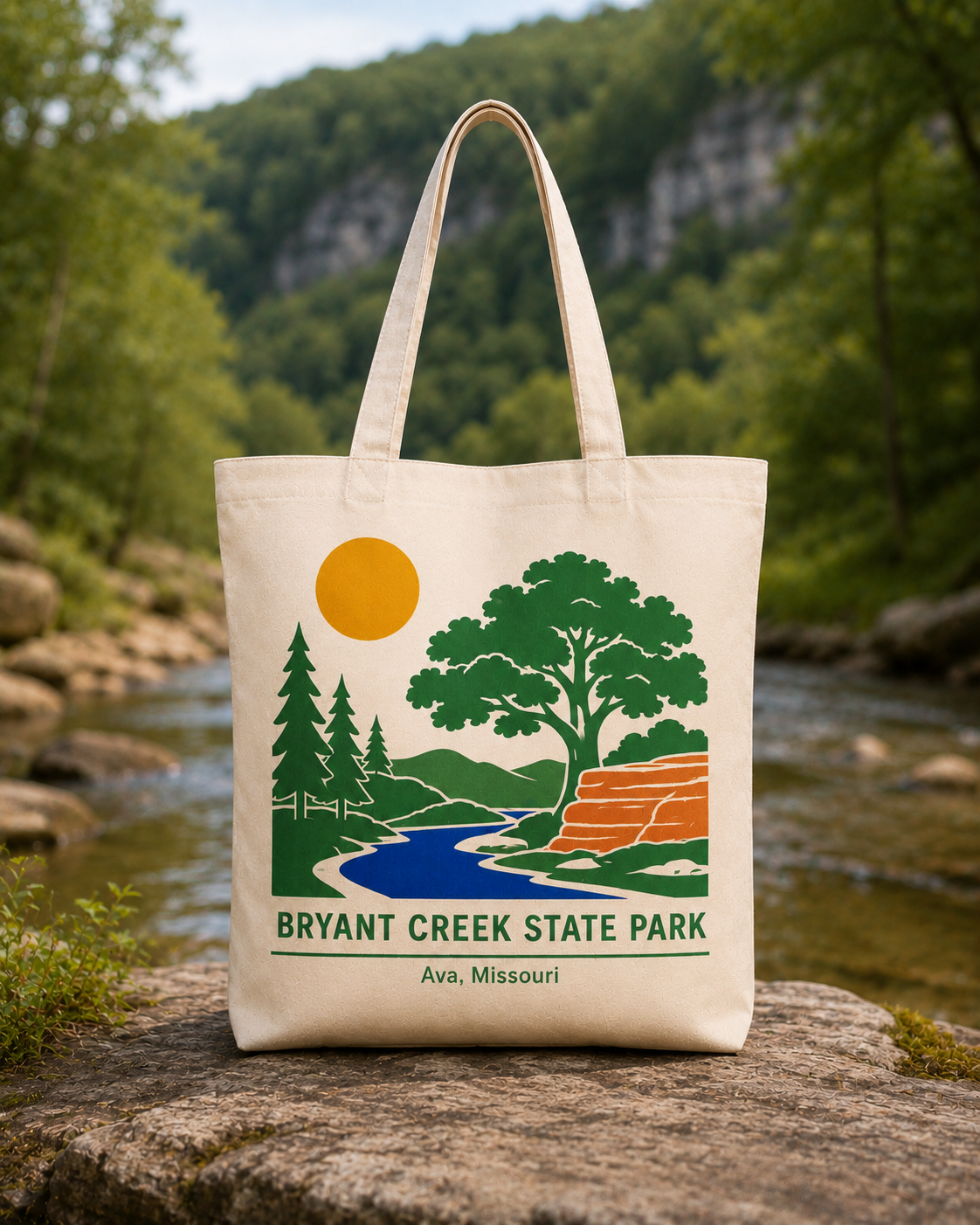 Bryant Creek State Park natural background canvas tote bag
