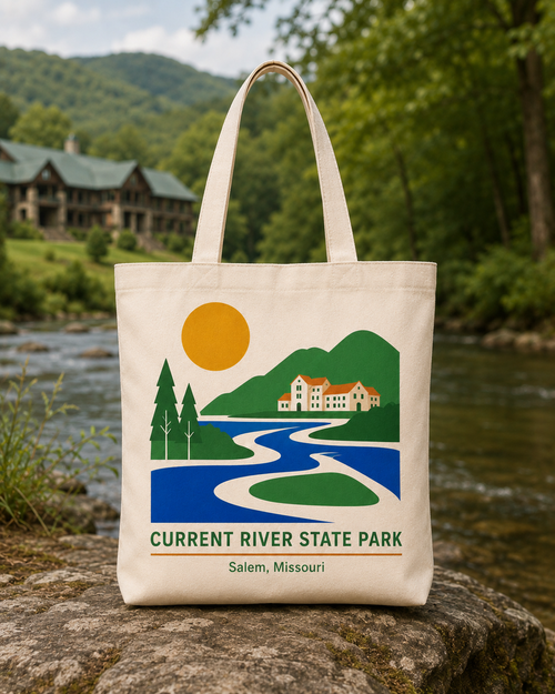 Current River State Park natural background canvas tote bag