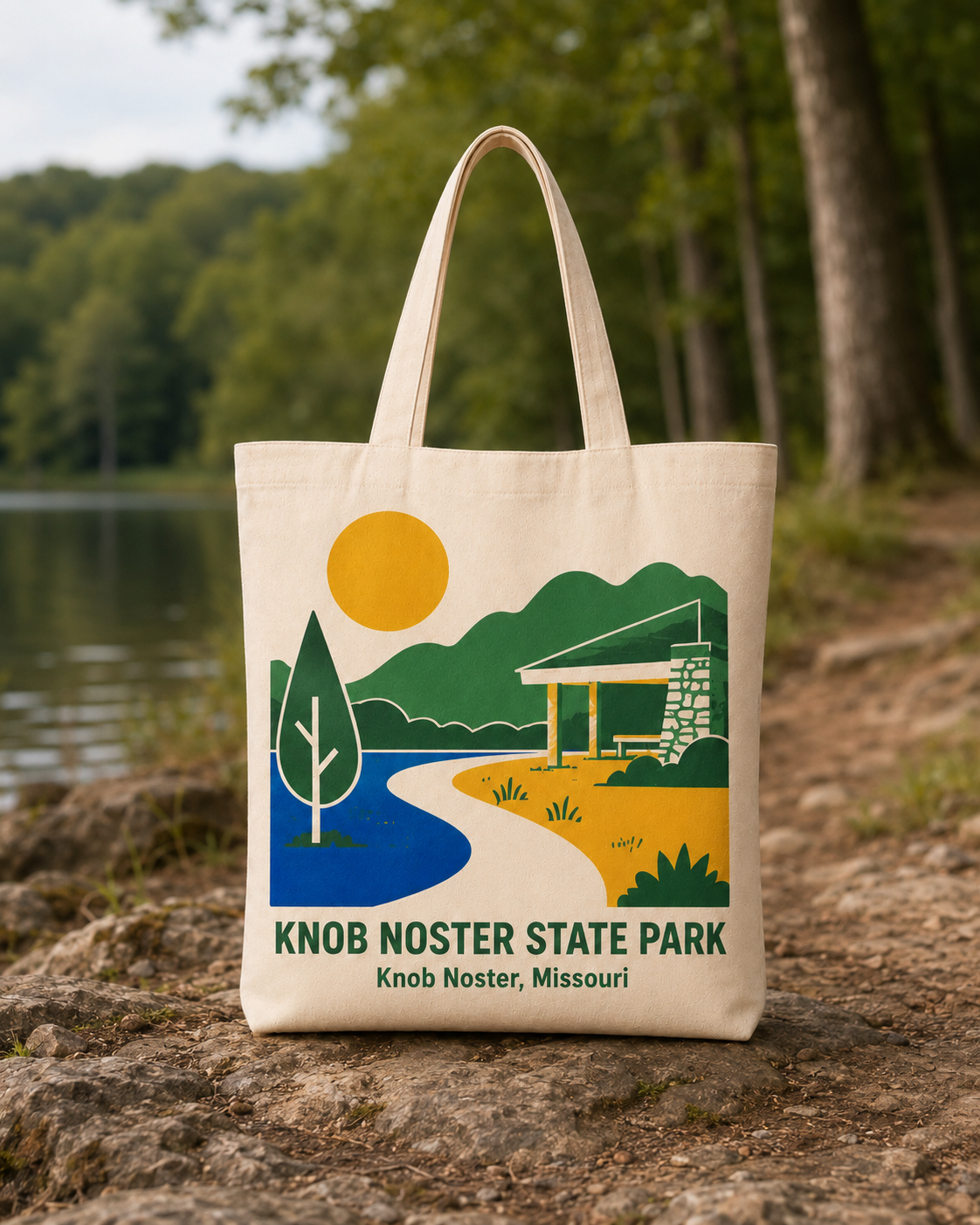 Knob Noster State Park natural background canvas tote bag