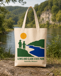 Lewis and Clark State Park natural background canvas tote bag