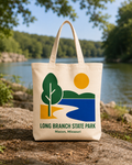 Long Branch State Park natural background canvas tote bag