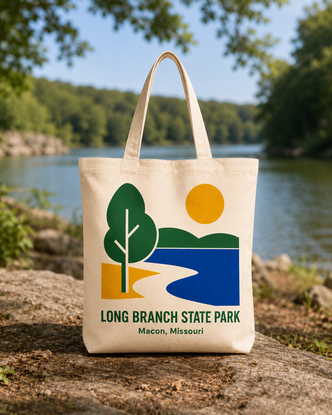 Long Branch State Park natural background canvas tote bag