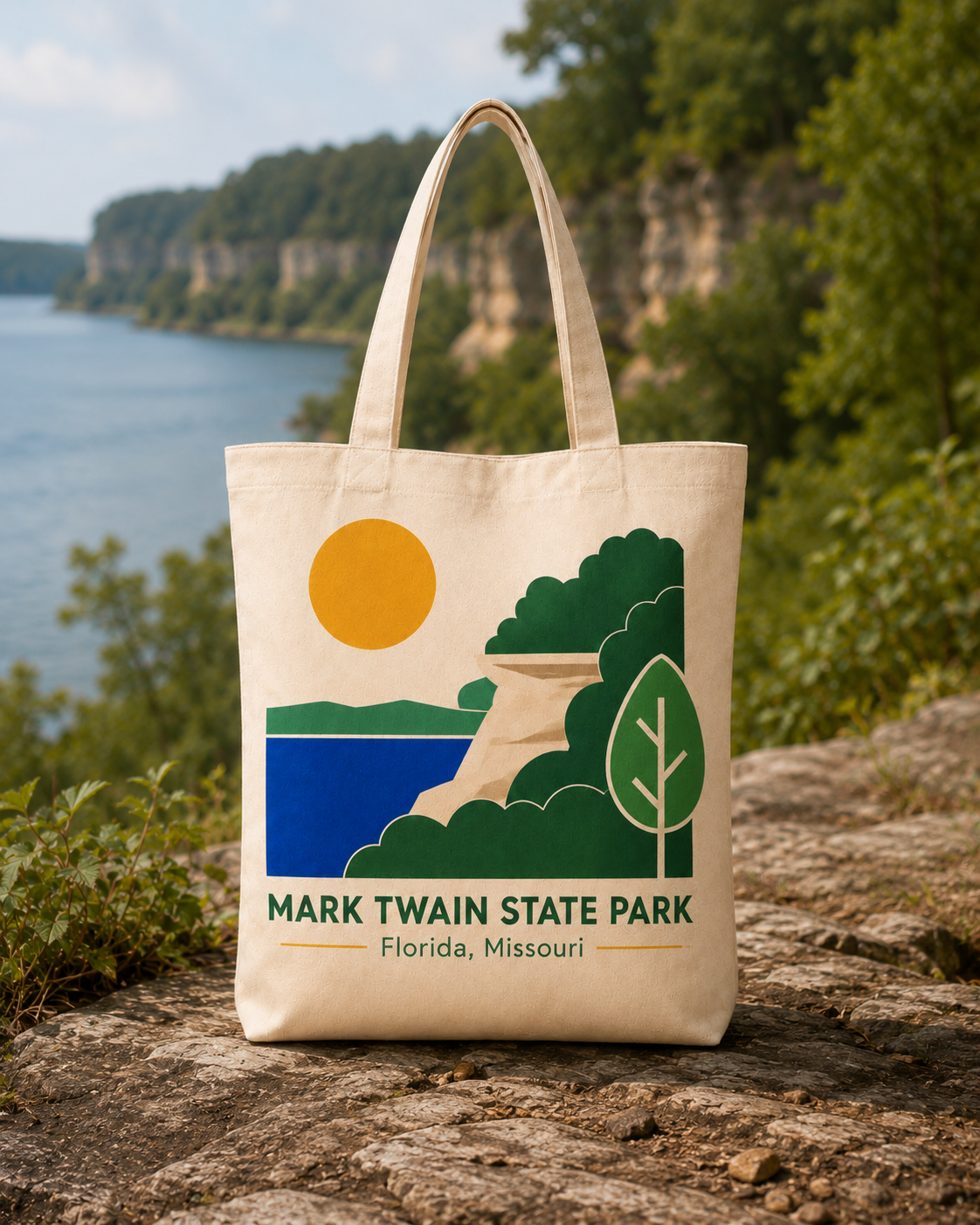 Mark Twain State Park natural background canvas tote bag