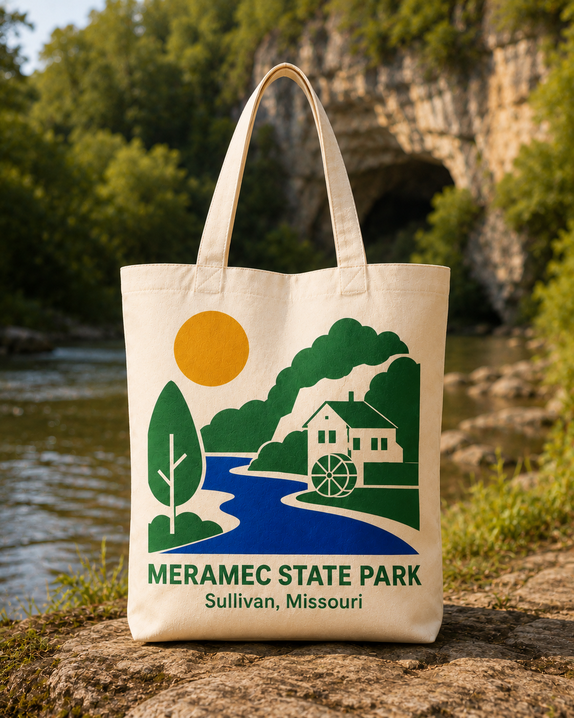 Meramec State Park natural background canvas tote bag