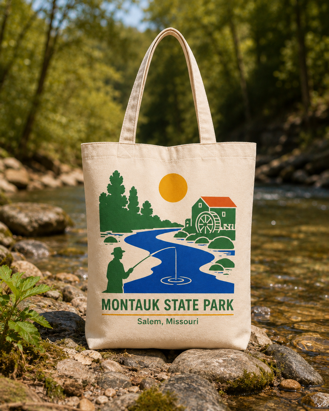 Montauk State Park natural background canvas tote bag