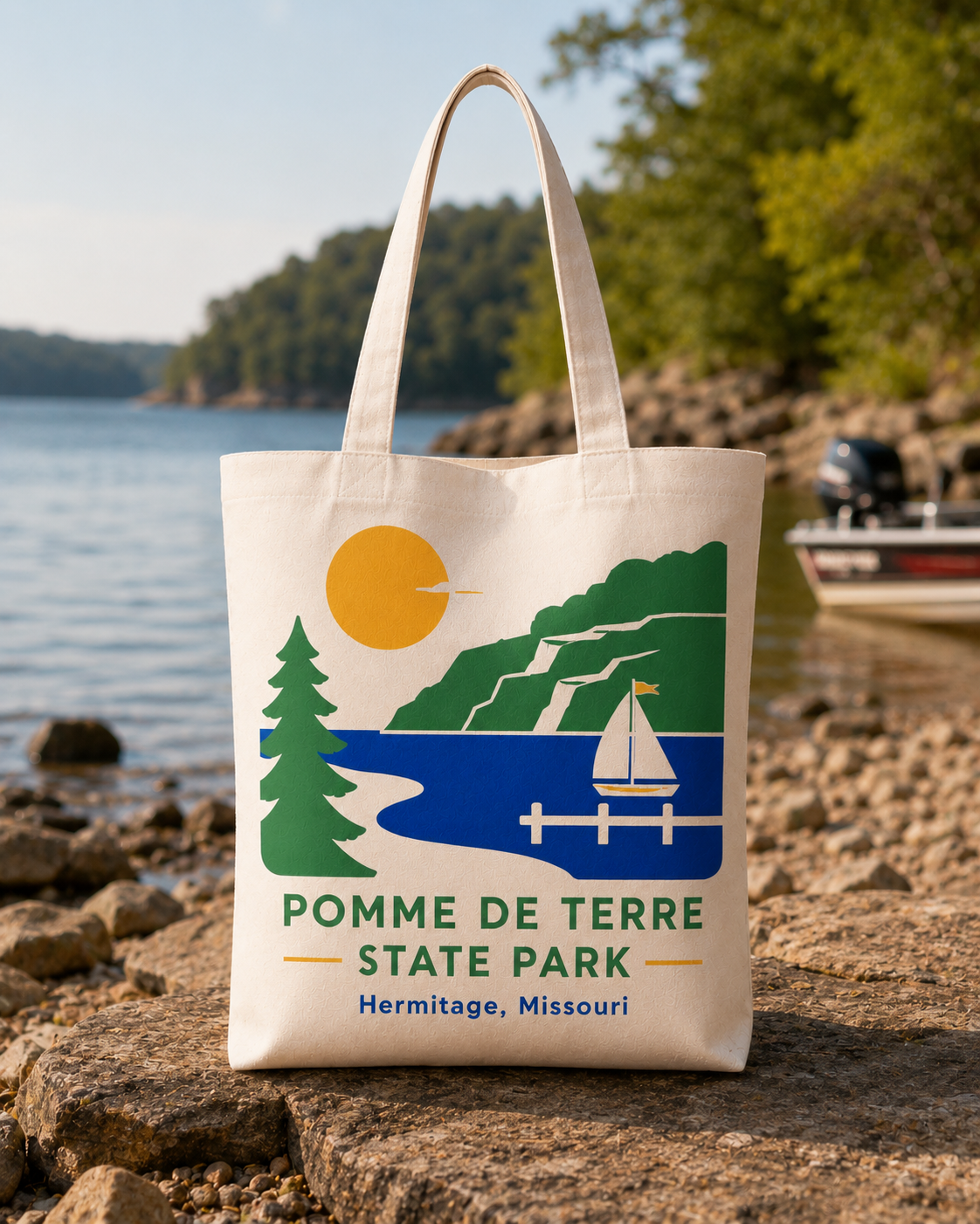 Pomme de Terre State Park natural background canvas tote bag