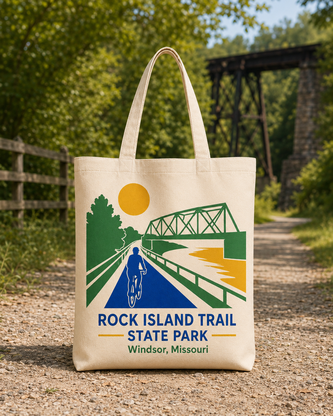 Rock Island Trail State Park natural background canvas tote bag