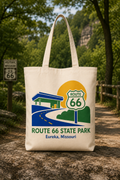 Route 66 State Park natural background canvas tote bag
