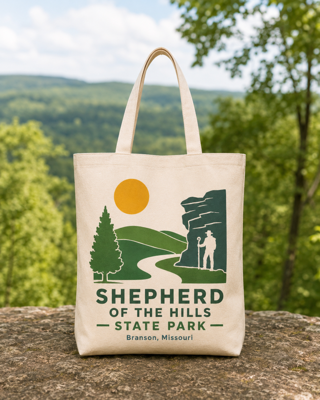 Shepherd of the Hills State Park natural background canvas tote bag