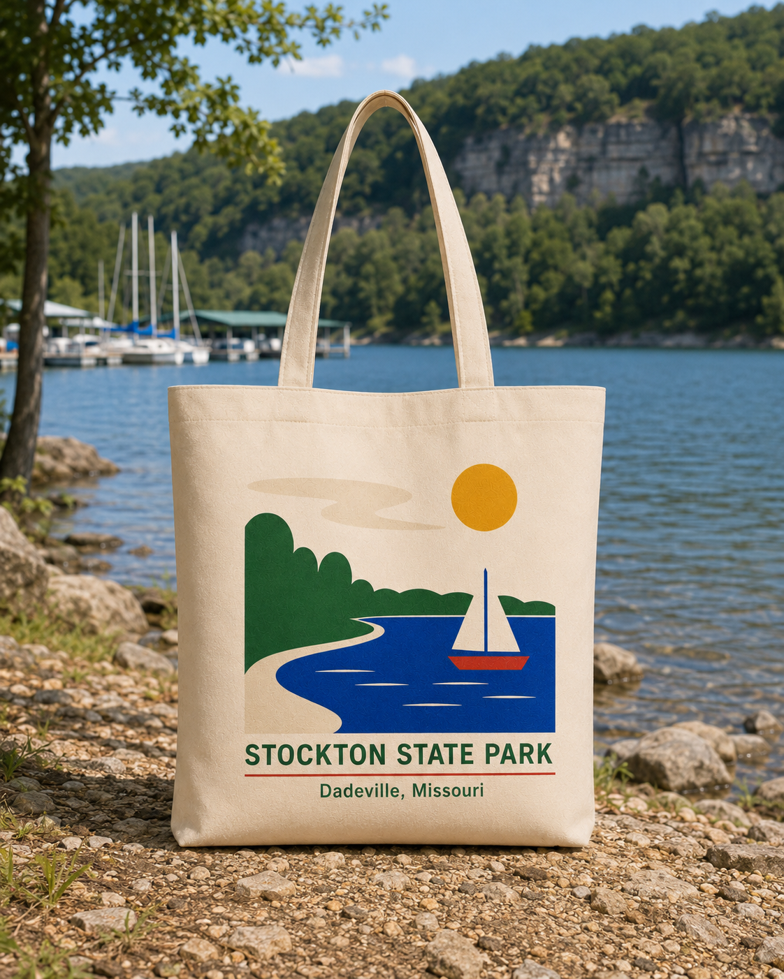 Stockton State Park natural background canvas tote bag