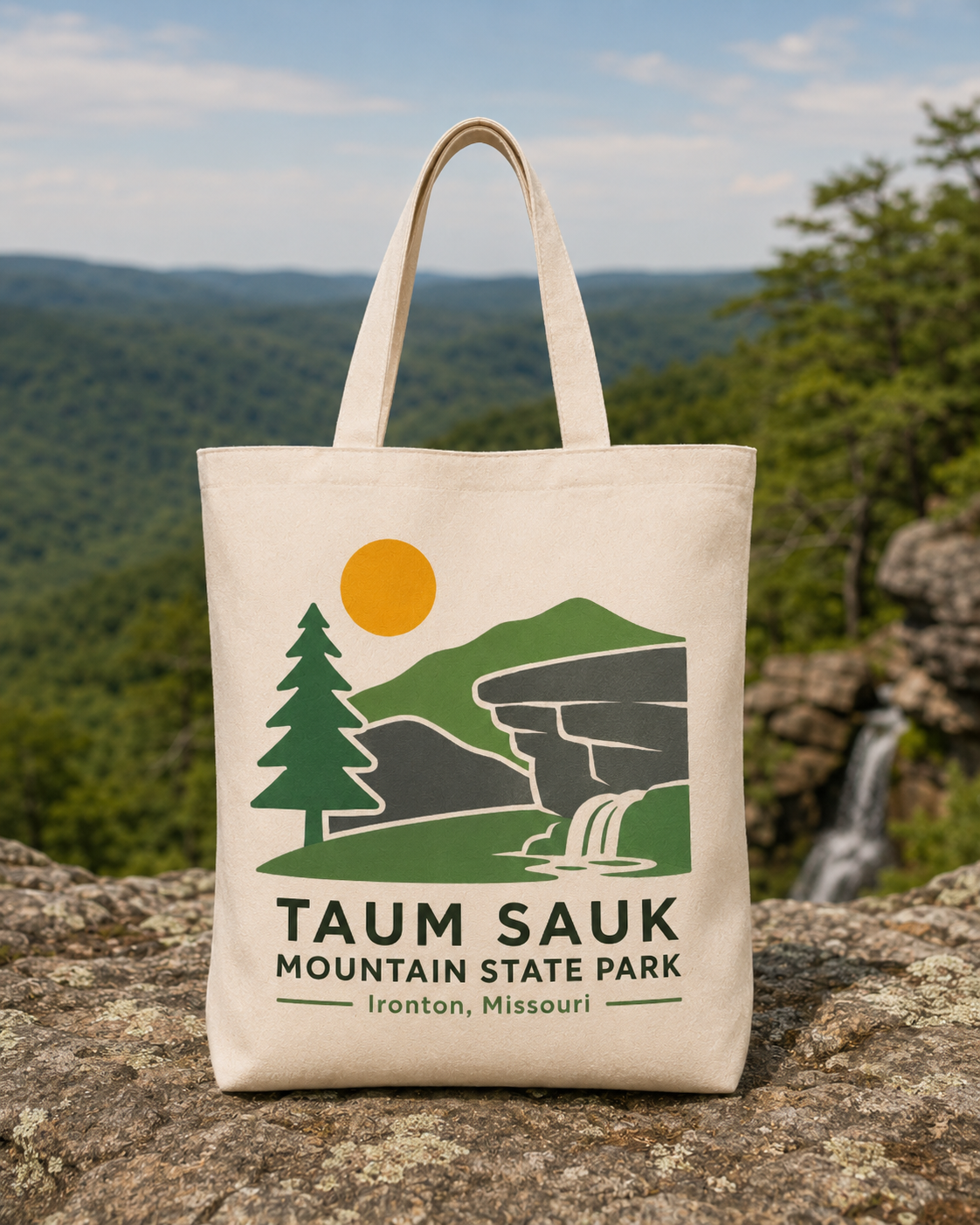 Taum Sauk Mountain State Park natural background canvas tote bag