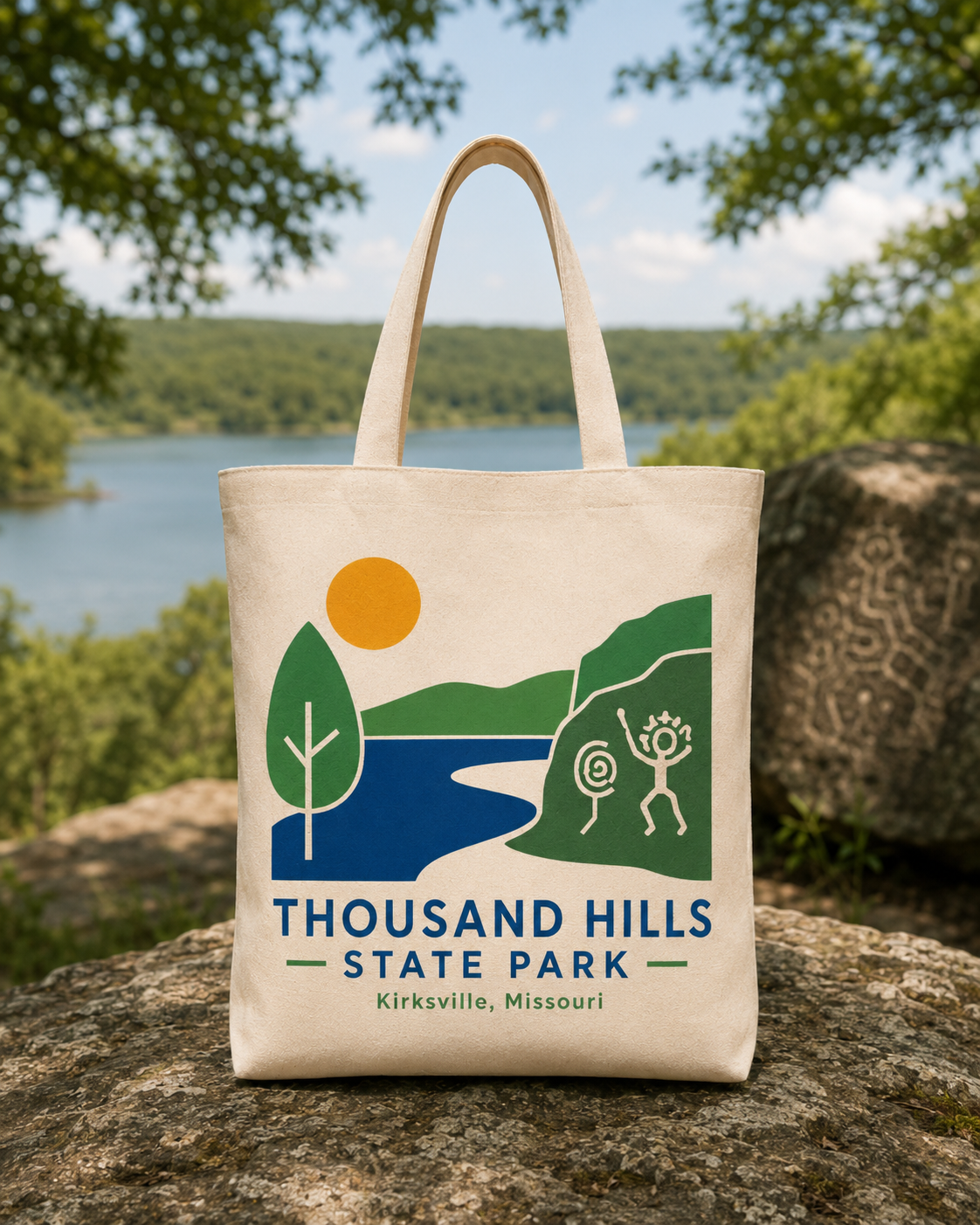 Thousand Hills State Park natural background canvas tote bag