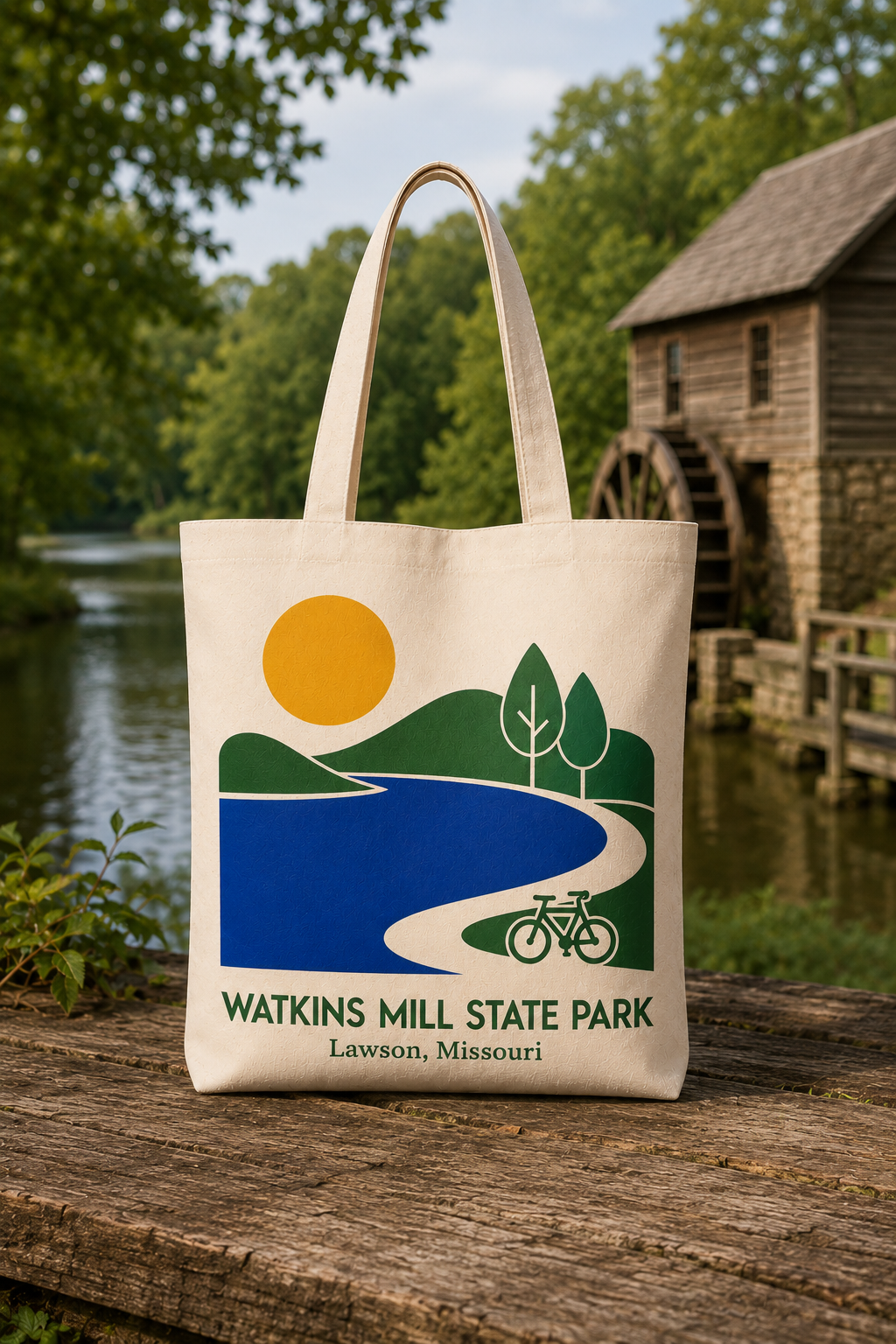Watkins Mill State Park natural background canvas tote bag