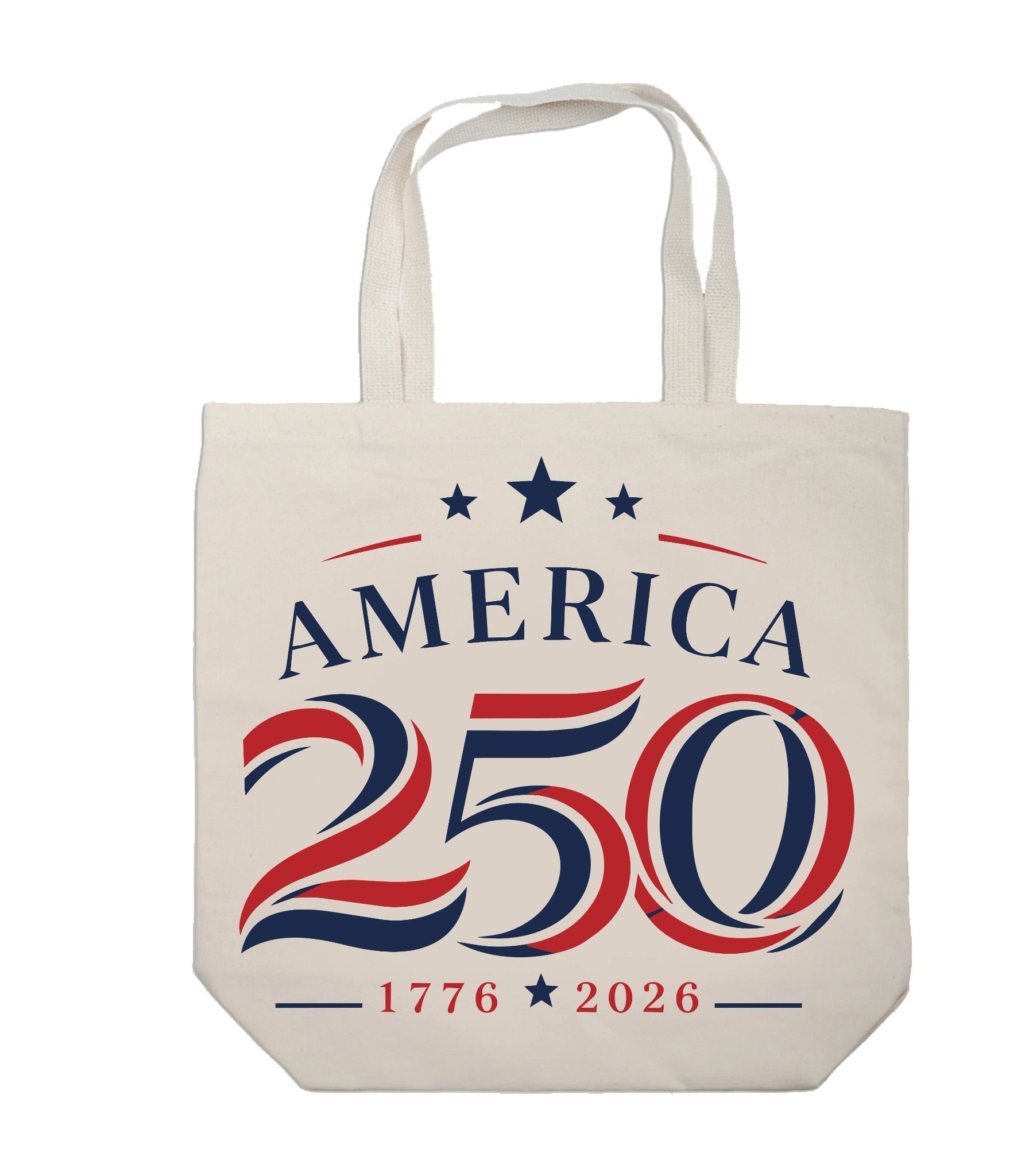 America 250 heavy 10-ounce natural cotton canvas tote bag made in Missouri USA